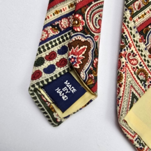 Vintage Polo by Ralph Lauren Hand Made Neck Tie Bold Paisley Made In USA - Picture 5 of 7